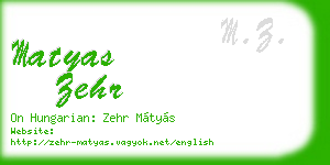 matyas zehr business card